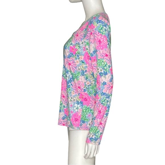 Lilly Pulitzer Pajama Henley Top Multi Lil Soirée All Day Women’s Sz S - Picture 3 of 7